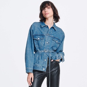 Chaqueta vaquera desgastada de manga larga para mujer, moda - Product Image 3