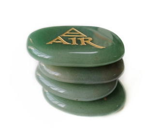 หินคริสตัลหินธรรมชาติสีเขียว,ชุดสัญลักษณ์ธาตุไฟในน้ำโลกหินปาล์มเสริมฮวงจุ้ยถุงของขวัญฟรี - Product Image 3