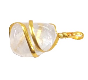 High quality clear <b>crystal</b> Wire Wrapped Pendant Classic Style Quartz <b>Crystal</b> Tumbled Pebble Gemstone <b>Necklace</b> <b>Healing</b> Stone - Product Image 6