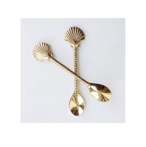 Cuillère en laiton pour le café/le thé, design des étoiles pour la poignée, utilisation royale pour les couverts de style meilleur cuillère longue pour les couverts polis - Product Image 2