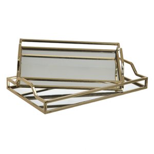 Plateau de service miroir de styliste traditionnel belle qualité plateau de service fantaisie décoratif forme rectangulaire vente en gros plat de service - Product Image 1