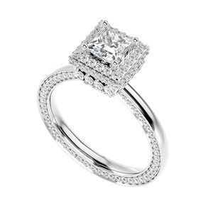 Rikhava แหวนโซลิแทร์ทองคำขาว10K ดั้งเดิมเครื่องประดับเพชรผู้หญิงที่สง่างาม - Product Image 1