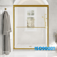Porte de douche en verre trempé sans cadre Seawin, style attrayant