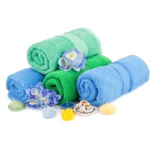 Serviettes de visage teintes en fil avec des serviettes de bain à main de golf de qualité supérieure d'Inde - Product Image 6