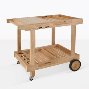 Wooden Teak Trolley Cart Garden Furniture - Product Image 1