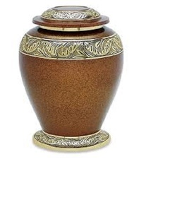 Urna de cremación funeraria de latón para cenizas, urna de cremación funeraria de latón para cenizas de personas, apta para el cementerio, compatible con restos de personas adultas - Product Image 1