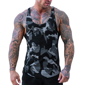 Hombres Casual Fitness Tank Tops 100% algodón Stringer Singlet transpirable gimnasio en blanco al por mayor - Product Image 2