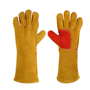Guantes de soldador resistentes al calor Guantes de soldadura divididos de vaca de 16 pulgadas Guantes de protección de manos de seguridad en el trabajo con la mejor durabilidad y vida - Product Image 5