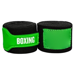 Vendaje de boxeo con logotipo personalizado, protección de muñeca, envoltura de mano OEM, vendajes de gimnasio, envoltura de mano sólida de boxeo verde y negro - Product Image 1