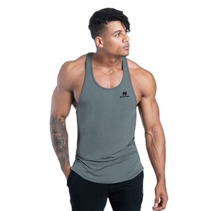 Custom <b>Mens</b> logo <b>Ribbed</b> Gym tank Top Heavyweight Cotton Muscle Sleeveless Running Stringer Fitness Sports Workout <b>Vest</b> - Product Image 1