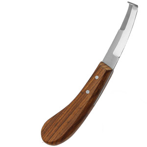 Cuchillo de Herrador de Acero Inoxidable con Mango de Madera Duradero de Primera Calidad para el Cuidado de Pezuñas de Caballos y Recorte de Ganado - Product Image 3