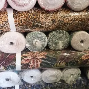 Korea Autaire Print Semi Verse Beste Kwaliteit Voorraad Lot Polyester Spandex Stoffen Textiel Verschillende Ontwerp Goed Voor Dames Jurk