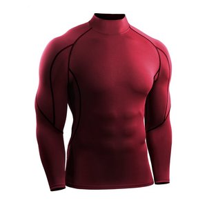 Chemise de compression légère à col roulé imprimée, sous-vêtement de base pour homme, plusieurs couleurs, manches longues - Product Image 5