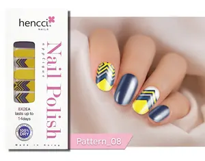 Koreanische 100% echte getrocknete Nagellack 62 Designs Muster Maniküre Aufkleber