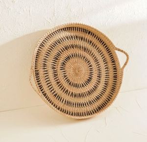 Customized Shape <b>Large</b> Brown Rattan Serving <b>Tray</b> with Woven Design Highest Quality Elegant Food <b>Tray</b> From India Versatile Use - Product Image 3