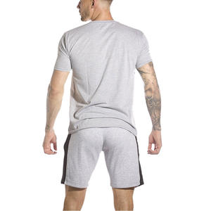 Hombre Personalizado Slim fit Twin Sets Camisetas Pantalones cortos Nuevo diseño Algodón Hombres Sset - Product Image 3