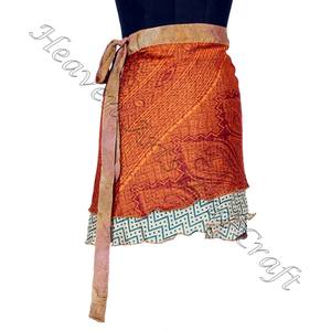 New <b>Gypsy</b> Hippie Boho Indian Retro Paisley Silk Casual Wrap Around Short Mini <b>Skirt</b> - Product Image 3