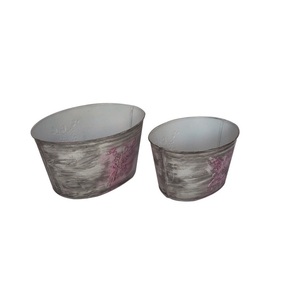 Cheap Wholesale Antique Large Zinc Metal Wrought Iron Flower Pots Planters Outdoor Garden Decor Set of 3 - Product Image 3