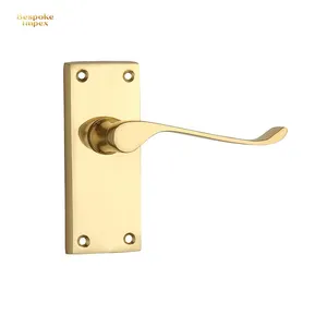 Custom Size Available for Brass Victorian Scroll Lever Latch Handle for Door Hardware with 5 Years Warranty at Low Price