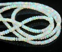 Cuentas de piedras preciosas sueltas con forma de Rondelle facetadas de ópalo etíope de grado AAA, fabricación de joyas de fuego múltiple, precio al por mayor increíble