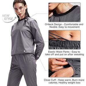 Sweat Suit Heavy Duty Full Zip Sauna Suit Fitness Exercise Gym Jacket Pant Workout Suits For Men Women - Product Image 4