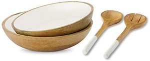 Servidores de ensaladas de madera, Mango liso, 30cm, para comida y ensalada - Product Image 2