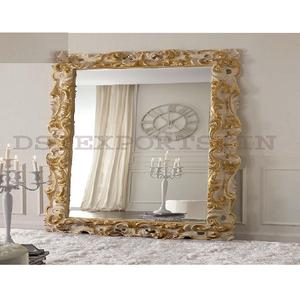 Espejo de Madera de Teca Antigua de Estilo Moderno y Lujoso para Dormitorio, Marco Tallado a Mano, Espejo Moderno Grande y Duradero para Decoración del Hogar - Product Image 1