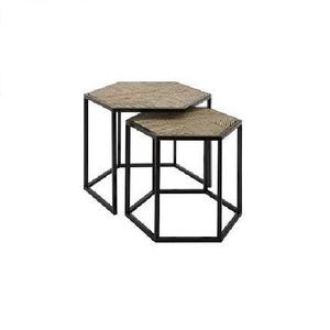 ชุดโต๊ะกาแฟทรงหกเหลี่ยม2ชิ้นสำหรับบ้านโรงแรมร้านอาหารเฟอร์นิเจอร์โต๊ะปรับแต่งทรงได้ - Product Image 1