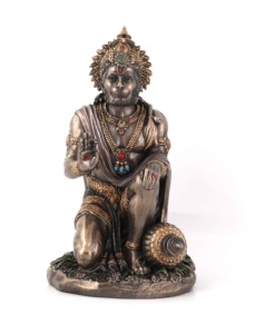 Estatua de Hanuman sentado con acabado en resina y cobre para decoración del hogar, ídolo decorativo de Bajrang Bali, ídolo de bronce, estatua de Ram Bhakt Hanuman. - Product Image 5
