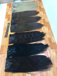 Extensions de cheveux à clipser - Cheveux humains vierges Remy - Double trame faite à la machine - Toutes les couleurs - Vietnam - Product Image 2