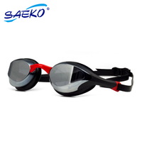 Lunettes de natation SAEKO Ultra-Fit anti-buée avec protection UV, verres miroir JET, homologuées FINA, embout nasal réglable, lentilles PC, certifiées CE, TPE