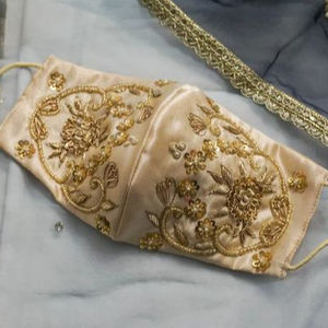 Accessories For <b>Face</b> With Stylish Design Of Embroidery Featuring Handcrafted Female <b>Face</b> Mask For Wedding Party And Festive - Product Image 1