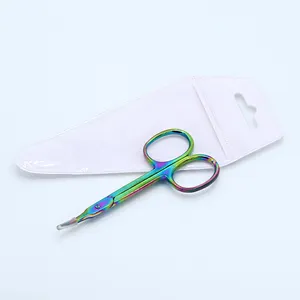 Custom Cosmetic Curved Pedicure Nail Scissors Super Sharp Blade Scissors You Can Easily Use for Cuticles & Brows & Lashes