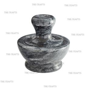 Mortero de mármol de forma redonda con MAJA para triturar y moler utensilios de cocina de la mejor calidad Morter y Maja - Product Image 3