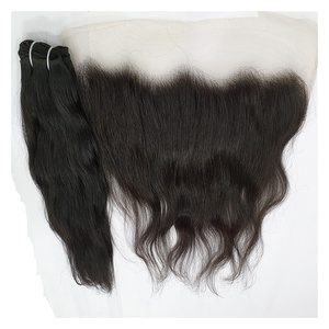 Indian Natural Deep Wave 100% Unprocessed Virgin Remy Hair <b>Extensions</b> Double Drawn Machine Double Weft Bundles - Product Image 1