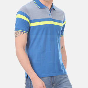 Polo de cuello redondo para hombre, de algodón, Color liso, venta al por mayor - Product Image 5
