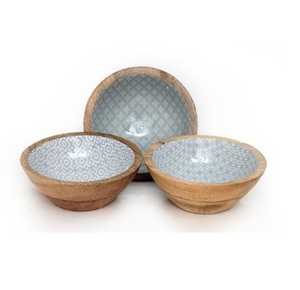 สไตล์อินเดียเคลือบไม้ชามสลัดชามไม้อะคาเซียสําหรับสลัดหรือผลไม้บ้านและโรงแรมเสิร์ฟชามส่วนบุคคลพิมพ์ - Product Image 5