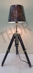 Đèn Bàn Chân Máy Giá Đỡ Bằng Gỗ Hàng Hải Chrome Kết Thúc Đèn Cạnh Giường Ngủ - Product Image 5