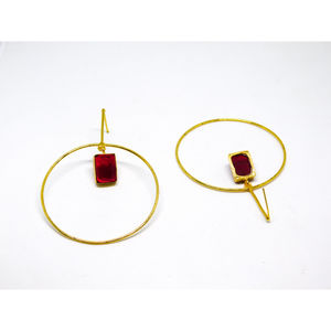 Boucle d'oreille en laiton de forme carrée, finition mate dorée, à la mode, nouveauté, pour filles et femmes - Product Image 4