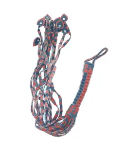 Moderación fetiche de cuero Flogger par juguete Sexual coqueteando juego fetiche Bondage Flogger para sexo esclavo BDSM par