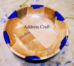 Unique Quality Custom Mango Wood Salad Bowl With Resin for Tableware Dishes <b>Dinnerware</b> Bowl Home Hotel Restaurant Kitchen Use - Product Image 2