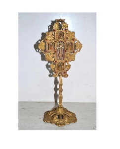 Cruz de Altar de Iglesia en Latón Macizo, Monstrancia de Cristo, Crucifijo de Jesús para Decoración - Product Image 2
