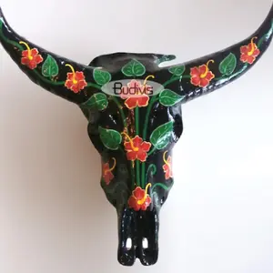 Latest Model Hand Painted Resin Large Cow, Buffalo Skulls Heads Wall Decorative