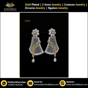 Boucles d'oreilles de mariage africain élégantes en diamant américain pour fêtes, cadeaux, fiançailles - Product Image 3