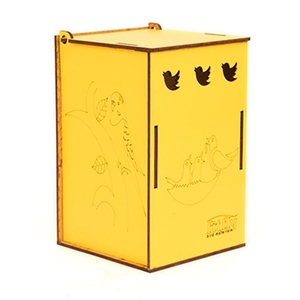 Nido de pájaro de madera Patrón de animales Tamaño mediano Desmontado 8 piezas - Product Image 4