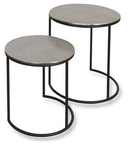 VIAF-1018 Iron Nested <b>Tables</b> Set Modern <b>Round</b> Metal <b>Side</b> <b>Tables</b> for Living Room Home Decor Accent Furniture Indoor Use DesignPro - Product Image 1