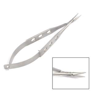 Tijeras Oftálmicas Quirúrgicas DDP Micro Vannas Curvas de 3.25" de Acero Inoxidable Alemán Delicado para Uso General Manual - Product Image 1