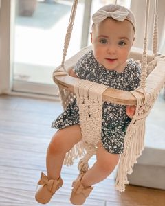 Baby <b>Swing</b> Chair, Macrame Kid <b>Swing</b>, Indoor Baby <b>Swing</b>, color beige, baby shower - Product Image 1