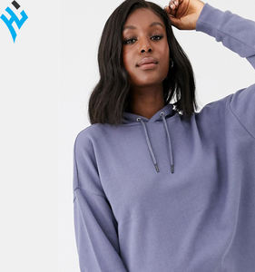 Sweat à capuche en tissu doux pour femme, 100% coton, violet clair, emballage personnalisé pour femme, Offre Spéciale - Product Image 4