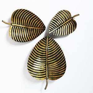 Ensemble de 3 plats de service élégants en laiton finition brun doré de qualité pour le stockage de fruits de table ou l'affichage décoratif - Product Image 1